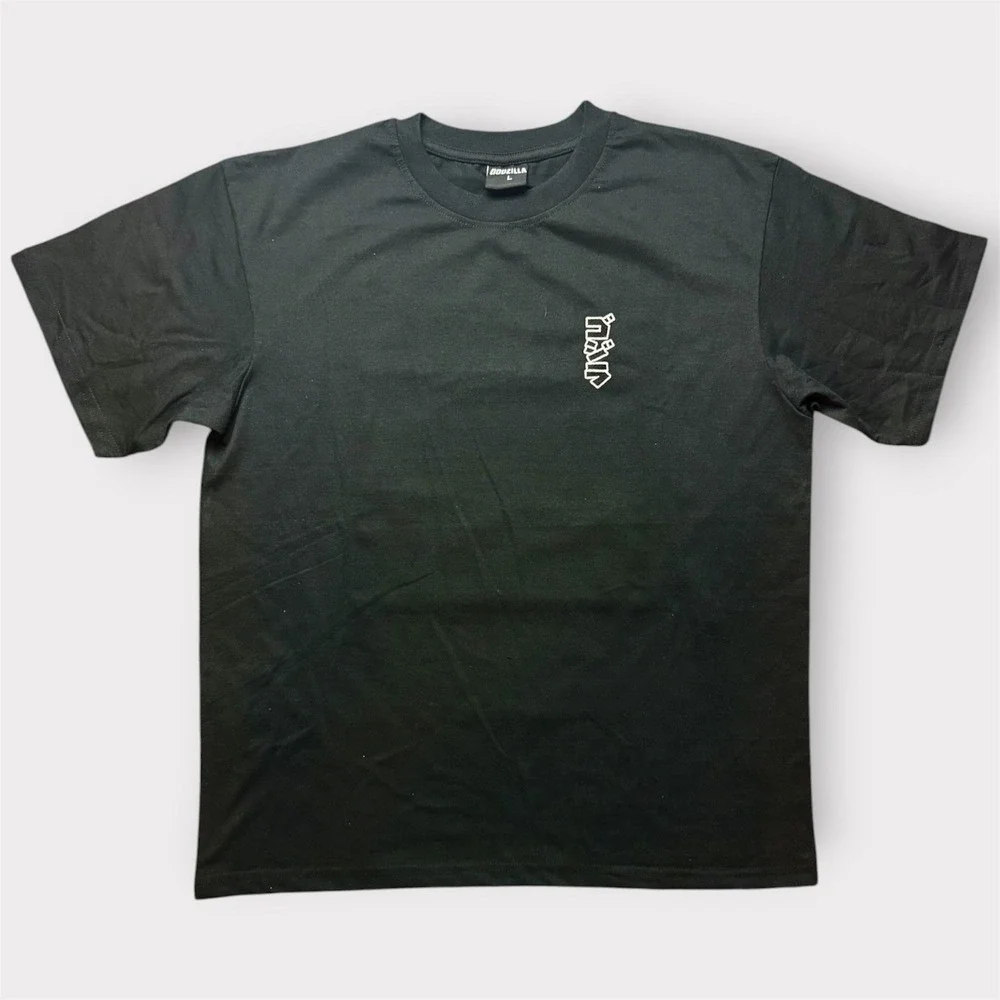 Godzilla Great Wave Tapestry Patch Graphic T-Shirt Black Mens Large Kaiju Tee
